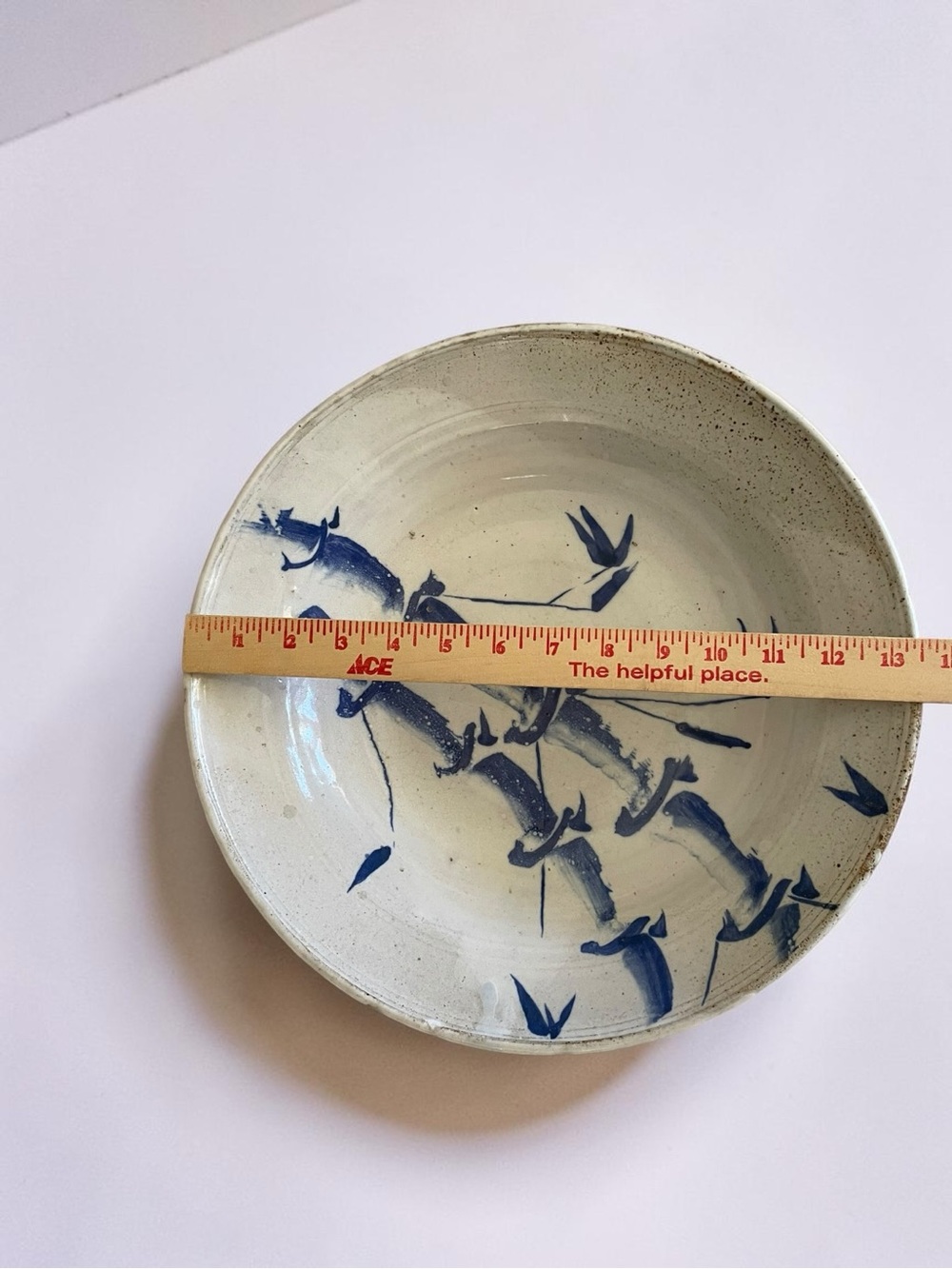Japanese Ceramic Blue & White Bamboo Bowl - Picture 2 of 10
